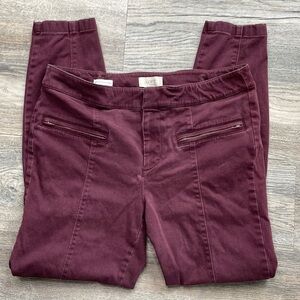 Loft Outlet Women’s Maroon, Wine, Mid Rise Modern Skinny Ankle Pants, size 6